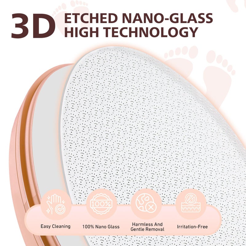 BALUCA Glass Foot File Callus Remover for Feet - Nano Glass Foot Scraper Scrubber Dead Skin Removal for Cracked Heels Professional Pedicure Tool for Home  Salon  and Travel (Apricot) - Image 5